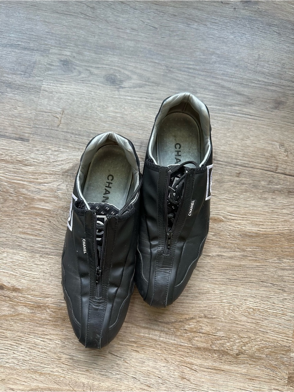 CHANEL Black Leather Sneakers - Picture 3 of 12